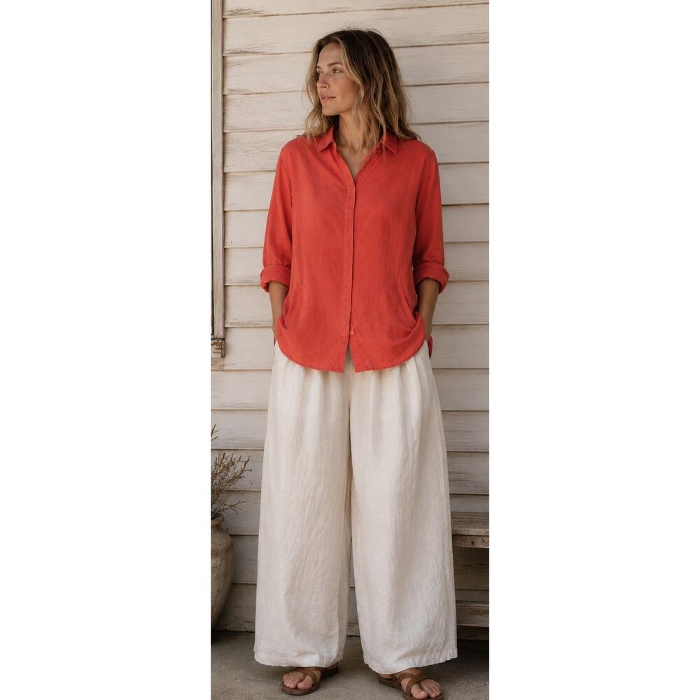 Eileen Fischer Relaxed Tunic Hemp Organic Cotton Coastal Modern Minimalist
